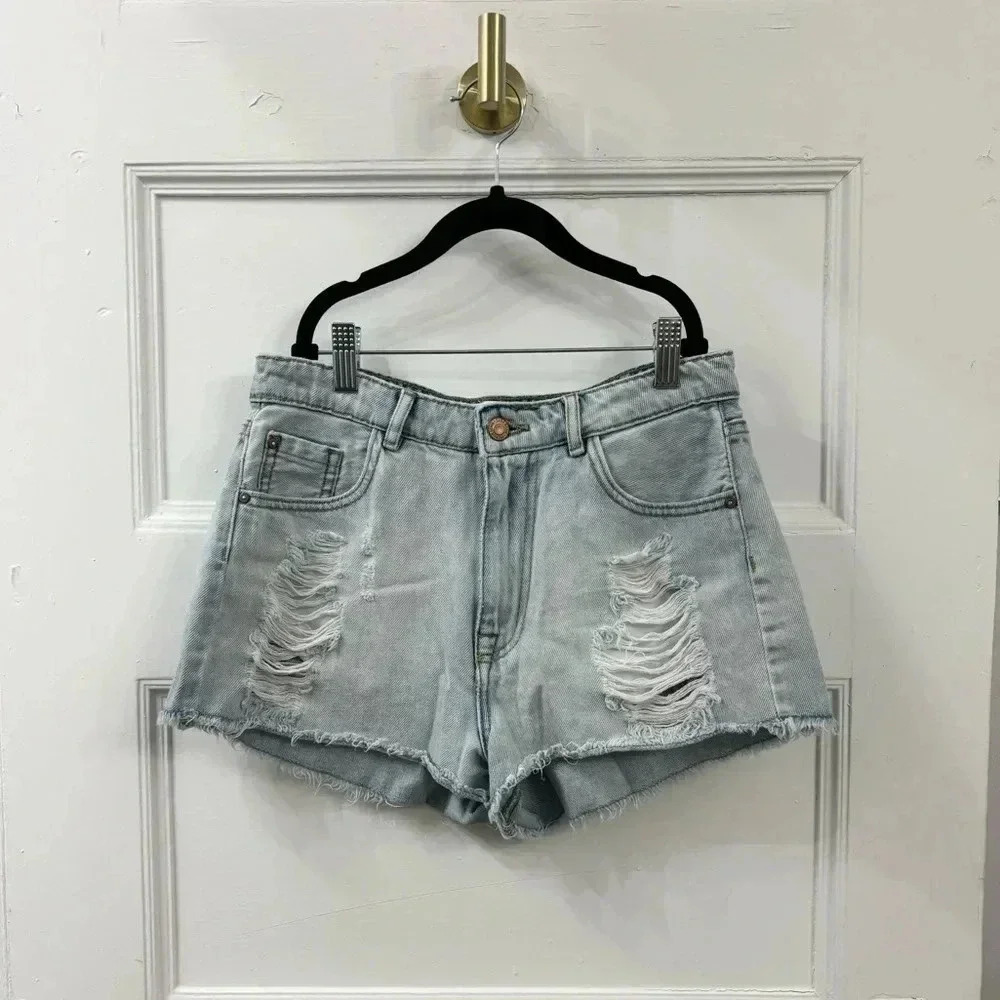 Zara Basic High Rise Light Denim Jeans Sz 4 - Picture 8 of 14